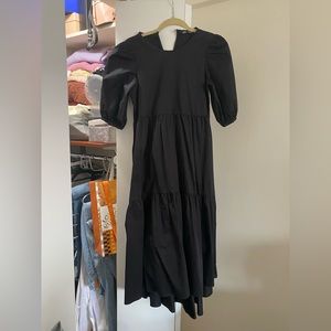 Zara Poplin Peasant Tiered Dress